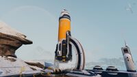 The Exchanger Rocket facing upwards