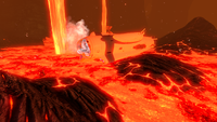 A destroyed Cyclops in the Active Lava Zone