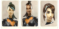 Alternative Versions of the Woman Poster; only the one on the far right is in the game