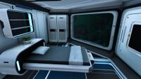 The right area of the living quarters.