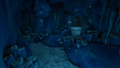 A windy corridor found within the entrance of a blue ice cave