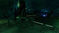 An Alien Robot in Sanctuary Zero's cave