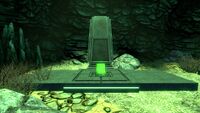 An Ion Cube podium found inside the Cache