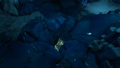 A cave-in in a blue ice cave leading to the northern underwater cave