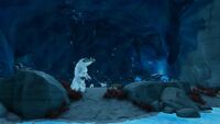 Overview of a blue ice cave