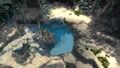 Inside the mountain island, which connect to a larger cavesystem underwater