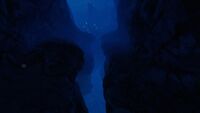 An entrance to one of the fissures.