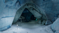 A cave connecting the Glacial Basin to the Glacial Bay