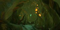 In-game screenshot of the species in the caves