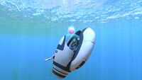 A Floater lifting a Seamoth