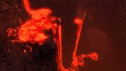 The passage from the Inactive Lava Zone to the Active Lava Zone.