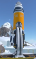 The Exchanger Rocket facing upwards