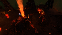 Lava Domes in the Inactive Lava Zone Chamber
