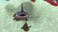 A Sand Shark trying to attack the player by surprise