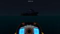 Depth HUD indicator at the surface shows zero meters