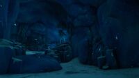 A tunnel within one of the many caves
