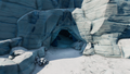 An entrance to one of the biome's blue ice caves