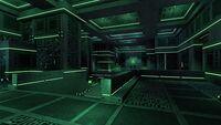 A room with a data terminal and Ion Cube