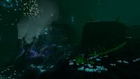 A Reaper Leviathan skeleton with another island nearby