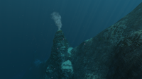A thermal vent near the Mountain Island