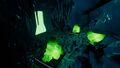 Three Ion Cube deposits in an Architect Cache in a cave