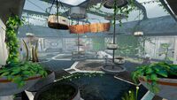 Interior overview of the greenhouse