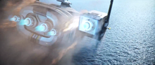 The Degasi from the back crashing into 4546B after being shot down, also seen in the cinematic trailer.