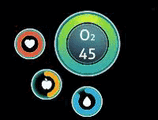 The player's stats displaying on the HUD when the PDA is open