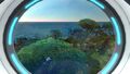 View from a window inside a Seabase built on the islands