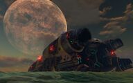 A view of the spaceship's rear side.