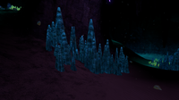 Stalagmites found in the caves