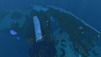 A closer view of the wrecks in the Underwater Islands