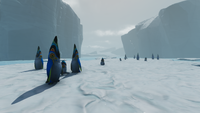 Pengwings and Penglings atop a large ice floe