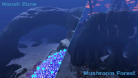 1) Lava Cave entrances in Bulb Zone and Mushroom Forest