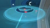 The hostile creature display, red triangles are hostiles