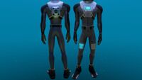 Radiation Suit shot from back and front.