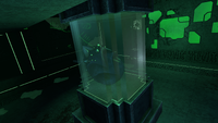 A specimen tank with a Sea Dragon Leviathan Egg within