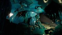 A cave being perpetually illuminated by an Alterra Tech Site