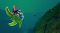 A Noot Fish chasing a Spinner Fish