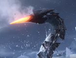 An Ice Worm breaking through the ice