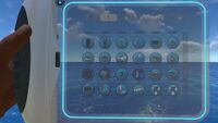 The "Blueprints" tab on the PDA.