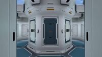 The unroofed reserve hallway without the cockpit