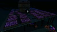 Gel Sack farm at night.