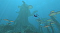He sees the light and heads up the Giant Tree Mushroom