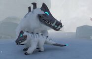 A Snow Stalker baby alongside its parent.