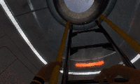 The player climbing the ladder to exit Lifepod 5 for the first time