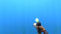 The Transfuser in the player's hand.