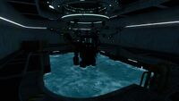 The base's Moonpool with her Prawn Suit
