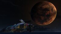 Planet 4546B's closer and larger moon.