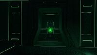 A small room close to the entrance containing a data terminal